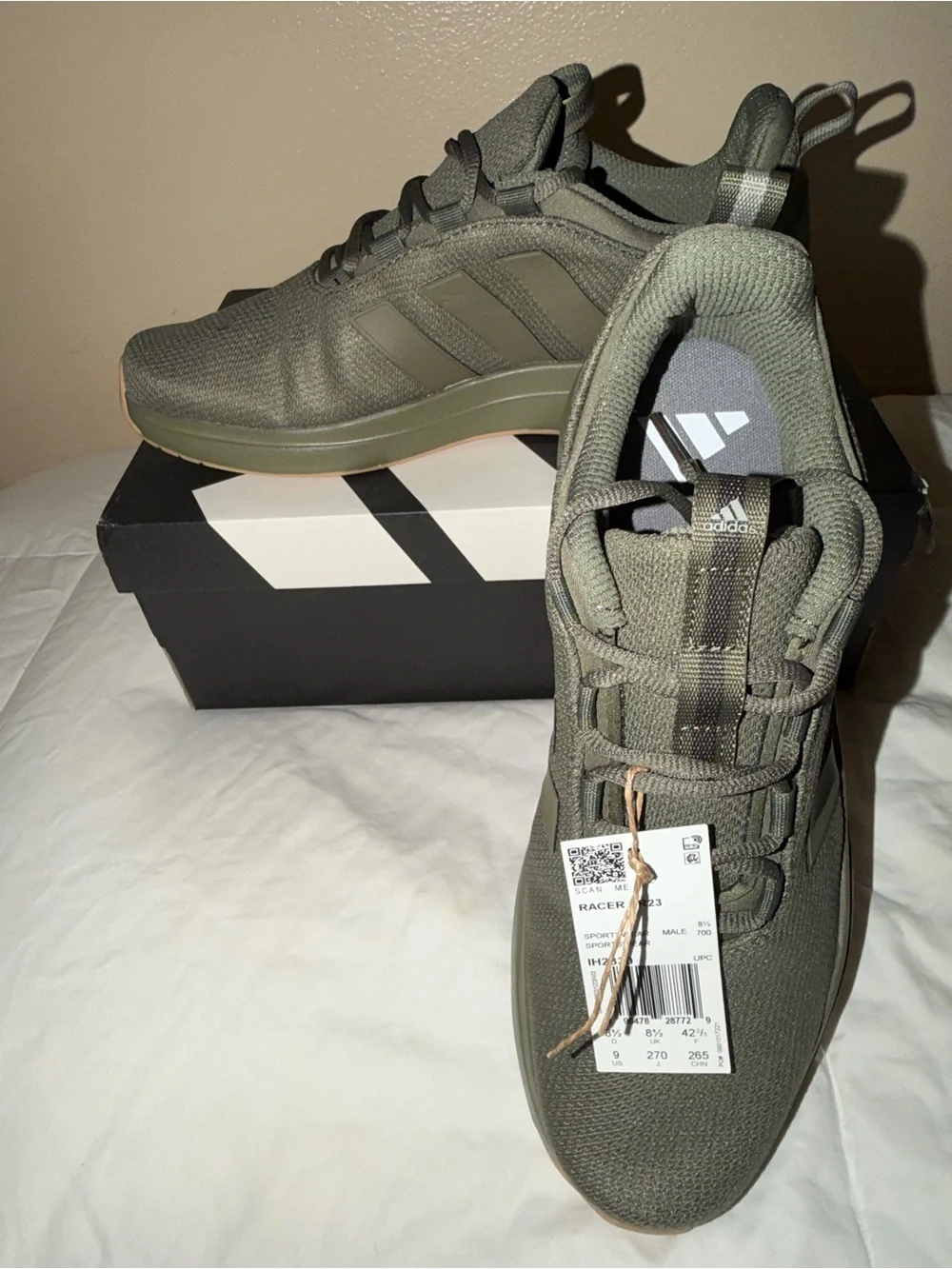 Adidas Men’s size 9 Tactical Olive Green Lace-Up Sneakers